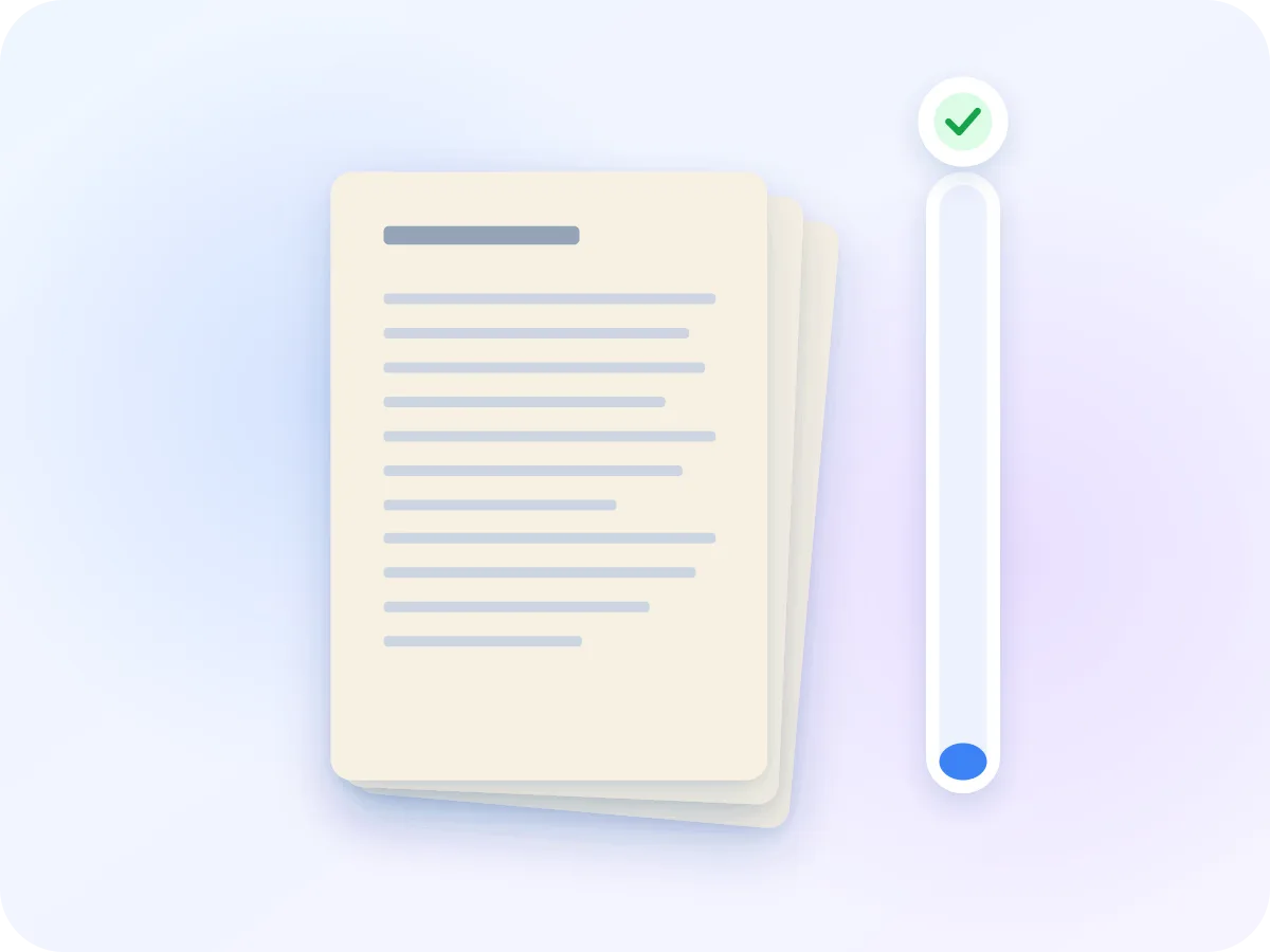 The same four scanned pages with an almost empty file size gauge