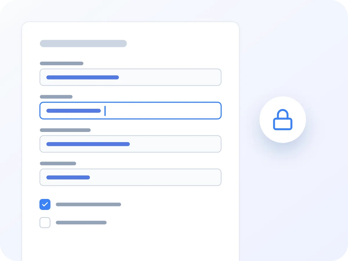 Một form PDF đã lưu được mở lại với một trường vẫn có thể điền và một khóa để làm phẳng