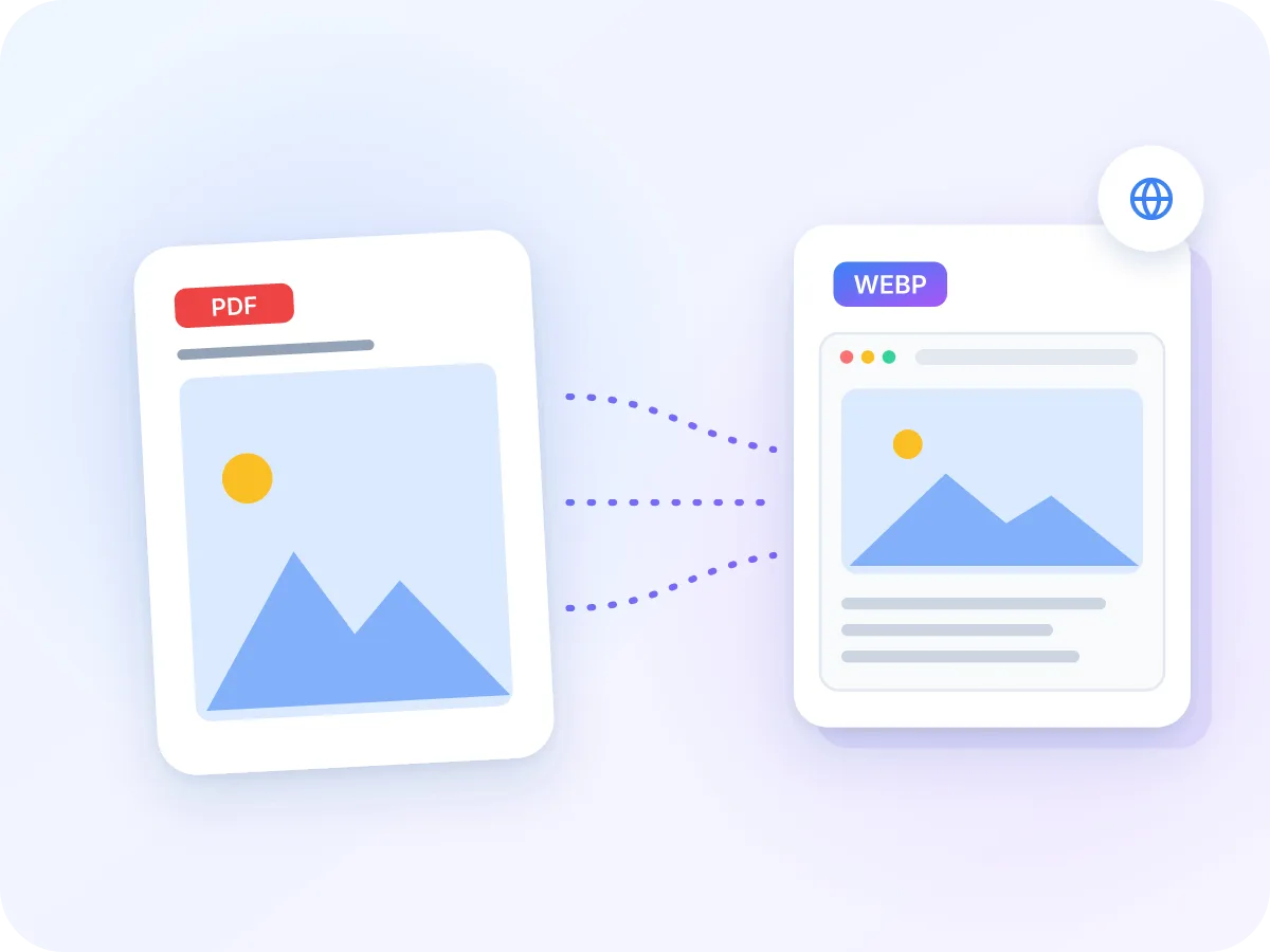 Halaman PDF yang diubah menjadi gambar WebP ditampilkan di halaman web