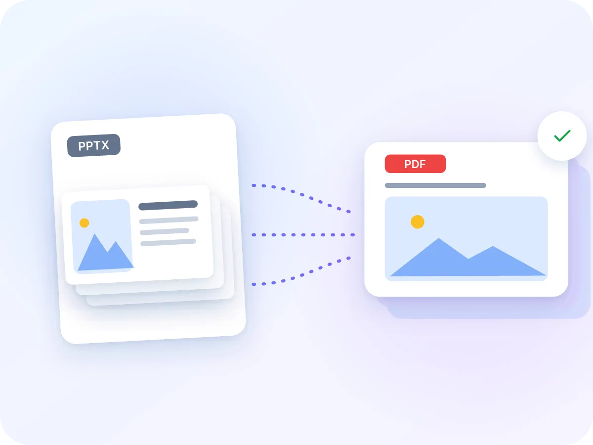 Slide PowerPoint diubah menjadi halaman PDF berorientasi lanskap