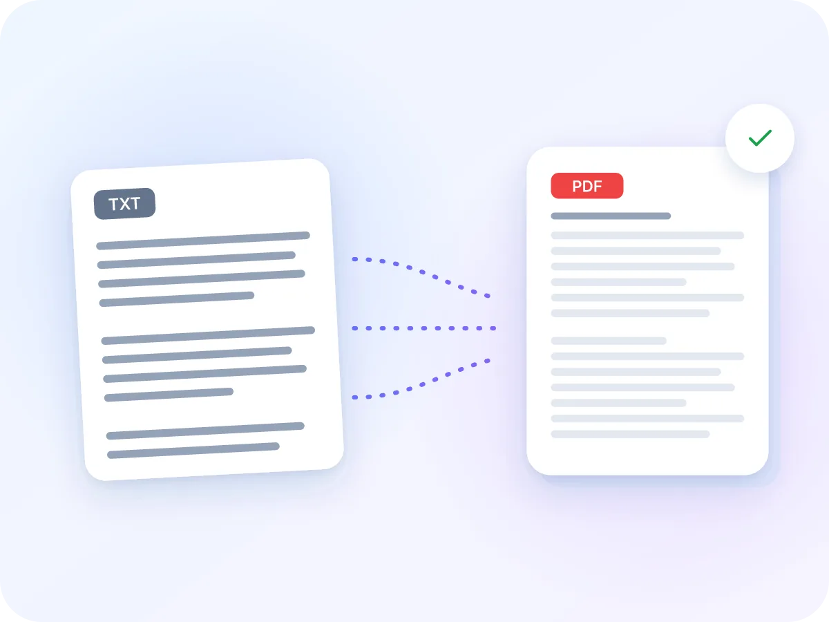 একটি প্লেইন টেক্সট ফাইল PDF পেজে রূপান্তরিত