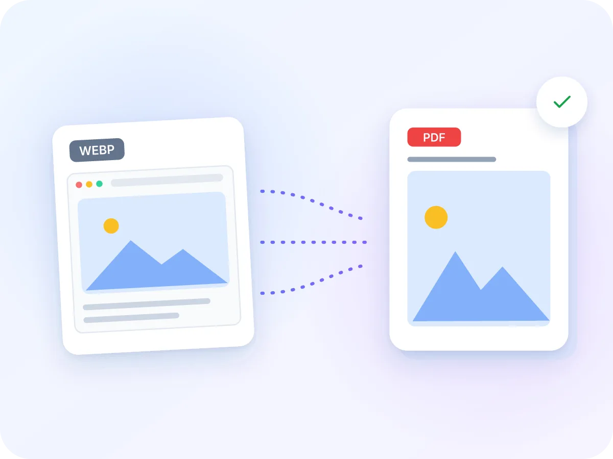 Gambar WebP yang disimpan dari web diubah menjadi halaman PDF